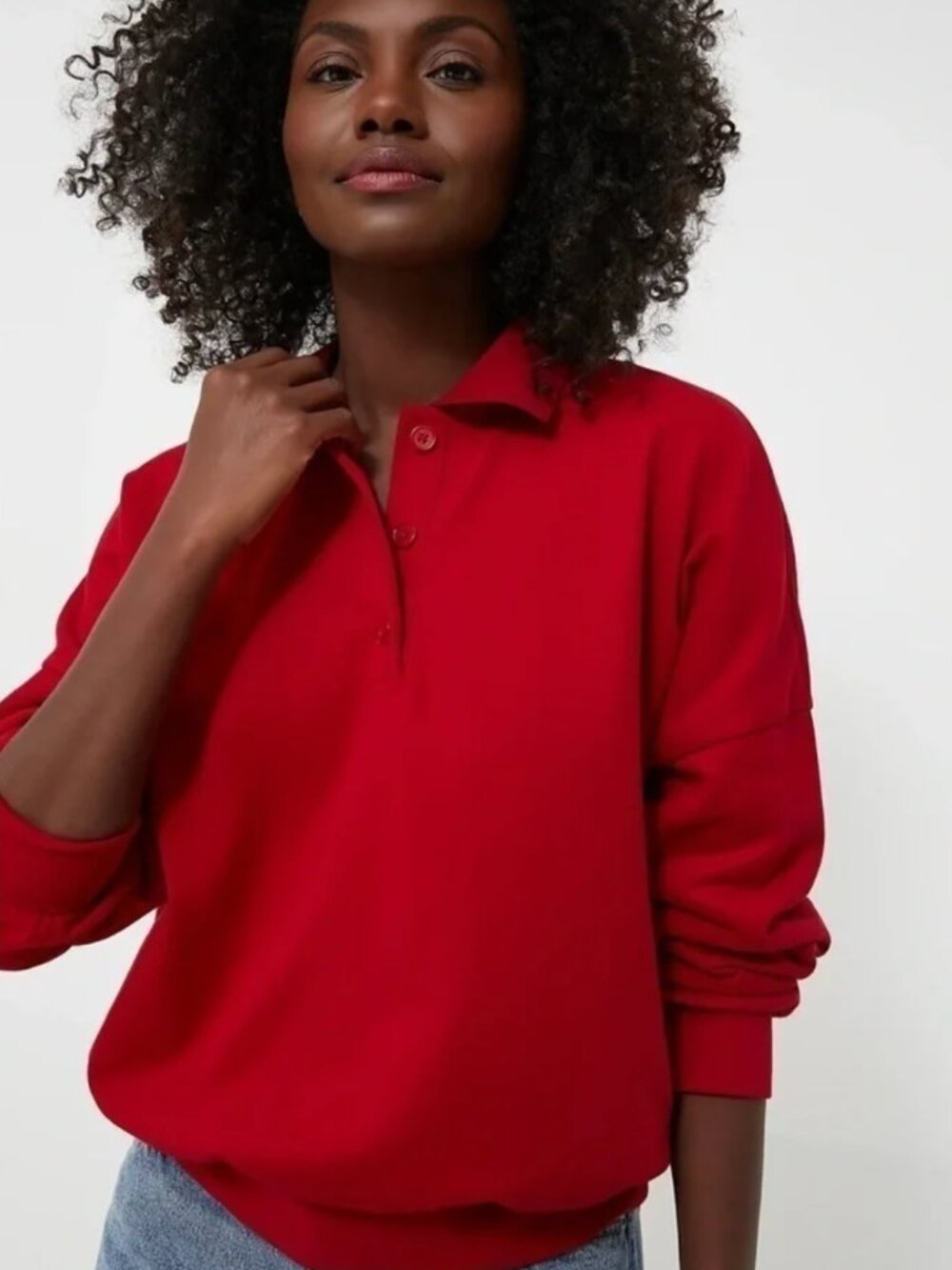 Tuckernuck Pomander Place | Bode Polo Sweatshirt in Red Size Medium